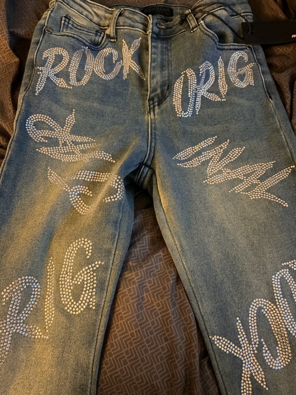 Women Rhinestone Rockstar Original Jeans